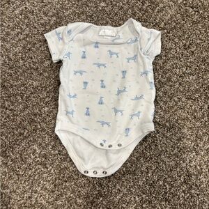Baby Blue Dog Print Onesie
